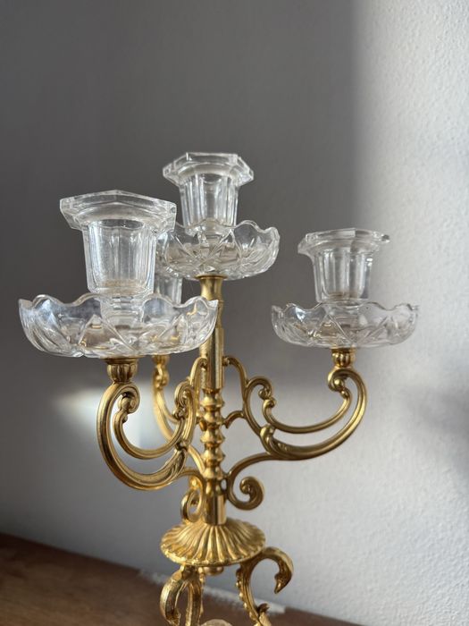 Candelabro CreArt Itália Cristal 24% Chumbo Cortado à Mão – 4 Velas
