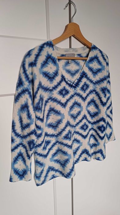 Kaszmirowy sweter z motywem abstrakcyjnym Pure Collection S/M oversize