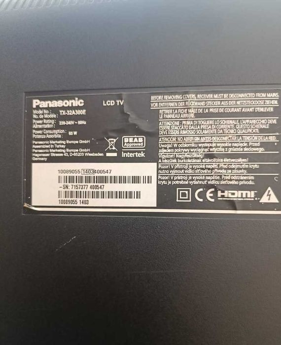TV Panasonic LCD 32” – Modelo TX-32A300E