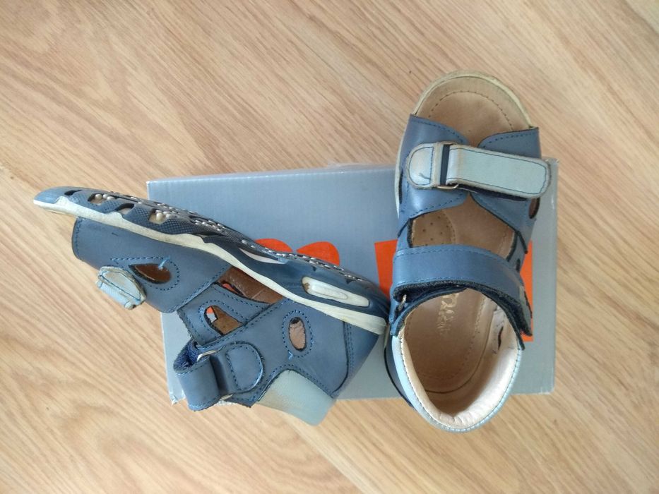 Buty, sandały skórzane Bartuś, chłopięce, rozm 26, niebieskie