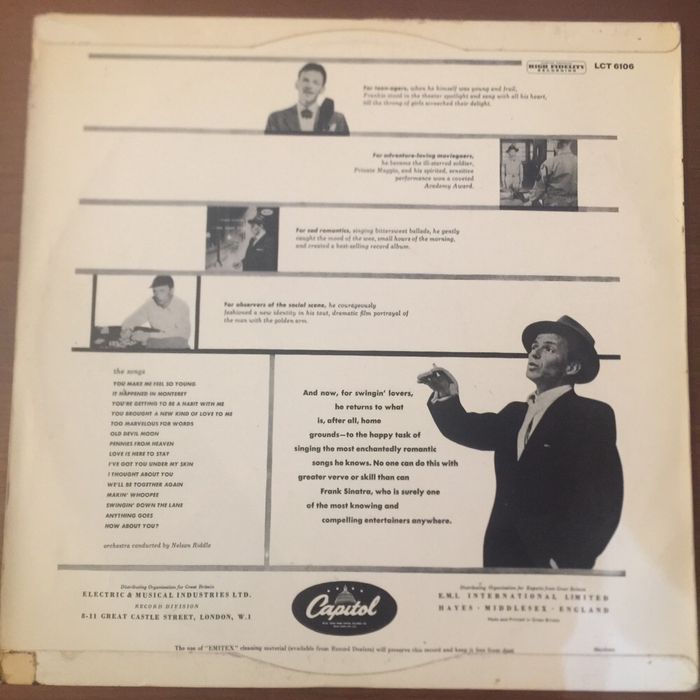 Vinil 33 1/3 Frank Sinatra - songs for swingin lovers -