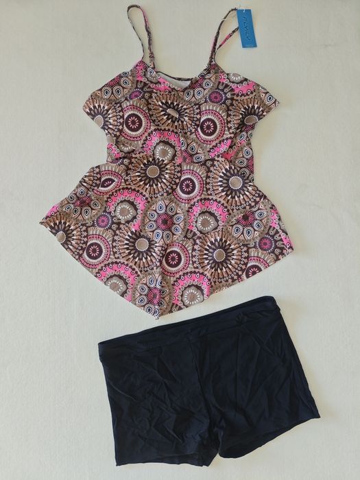 Strój kąpielowy dwuczęściowy tankini wzory falbanka XXXL