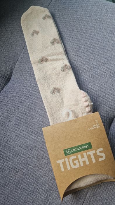 Rajstopy Nowe 56-62 Nowe beż Ecru Coccodrillo 0-3 miesiąca