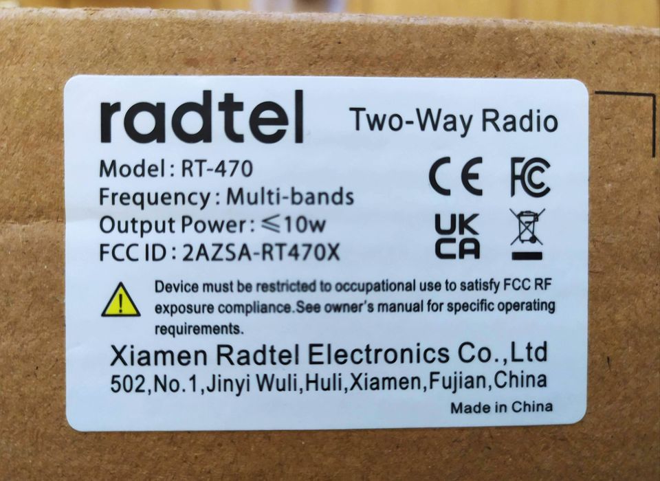 NOVO Rádio transcreiver Radtel RT-470 (10W/Dual PTT/Unlocked)