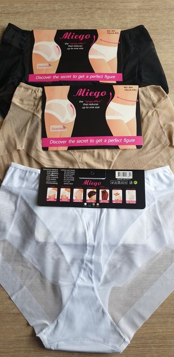 3×Damskie majtki figi modelujące 2XL
