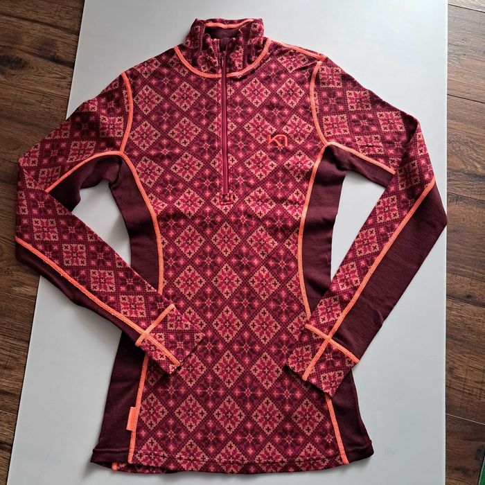 Bluzka/longsleeve Kari Traa, half zip, trekking, 100% merino wool, r. XS/S