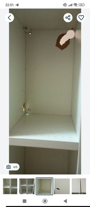 Szafka ścienna biała  otwarta ikea Eket