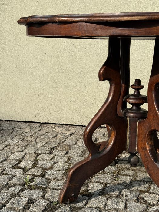 Stol drewniany w stylu biedermeier koniec XIX w.