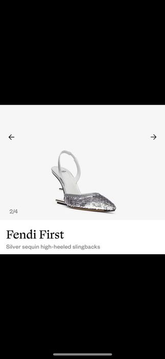 Sapatos Fendi First Originais - Silver Sequin (Novos com Caixa)