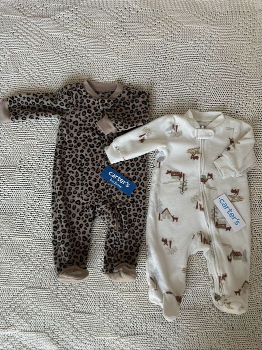 Флісові чоловічки комбінезони 2 шт Carters 56-62 3 м