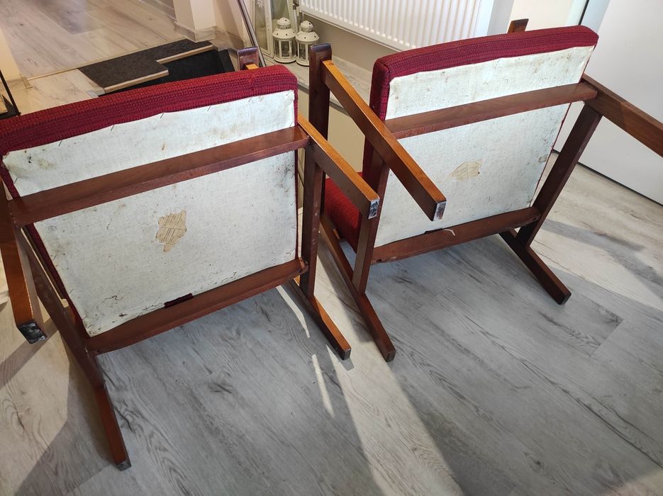 Dwa fotele klubowe PRL