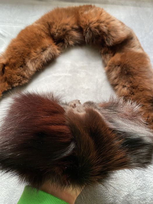 Czapka + kolnierzyk sztuczne furtro