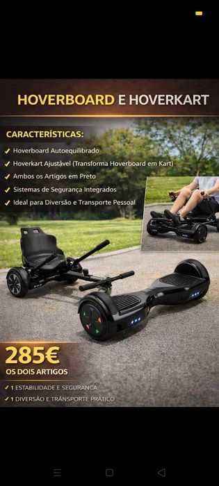 Hoverboard+Carrinho 285€ Oportunidade