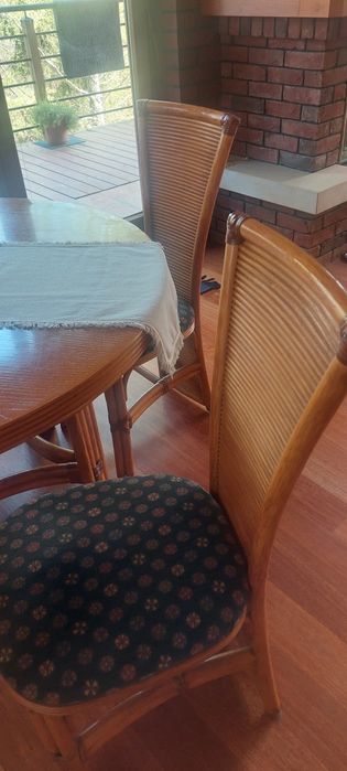 6krzesel+ stół ratanowe