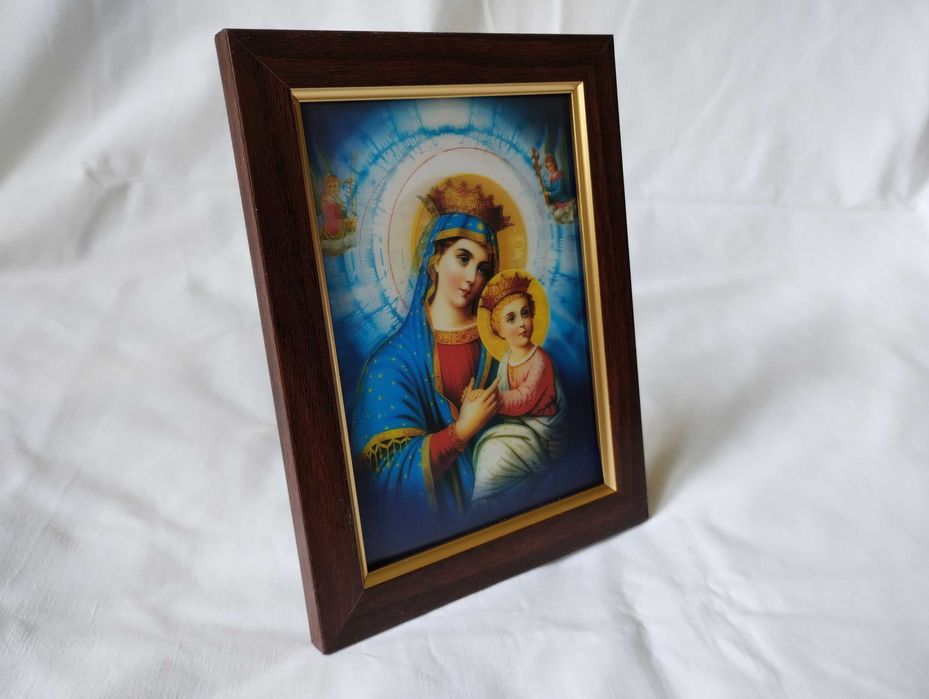 Matka Boża z Jezusem Obrazek z efektem 3D do postawienia 15,5 x 20,5cm