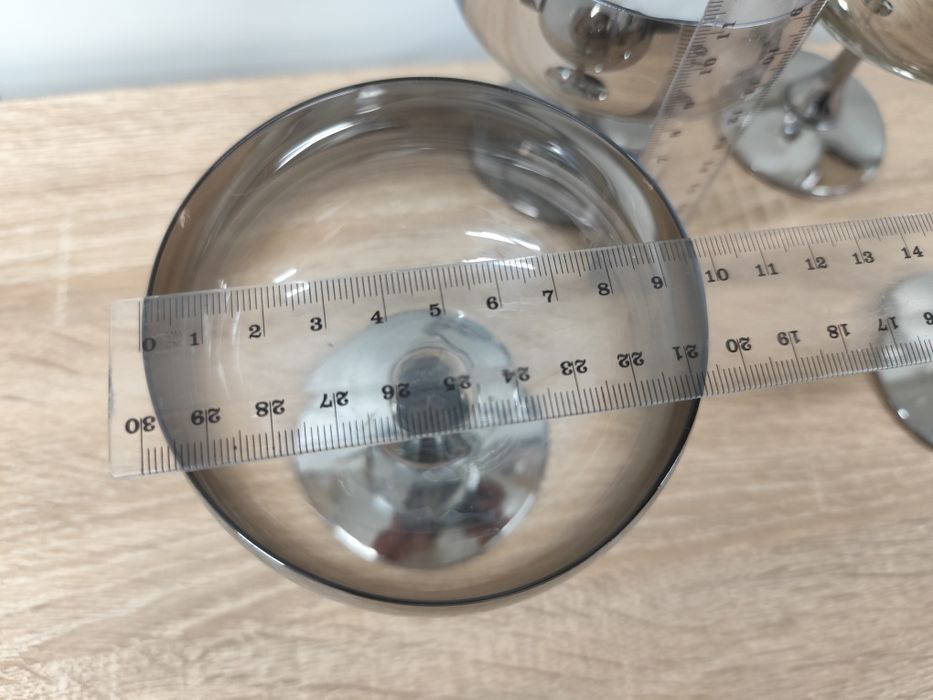 Kieliszki do szampana lustrzane dymione srebrem Vintage 4 sztuki