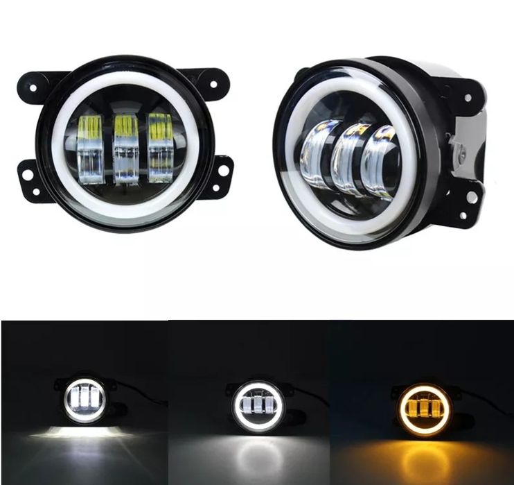 Фара Противотуманные LED с ДХО 4 дюйма  штатные ПТФ Renault Dacia Logan Nissan Ford 3.5 дюйма СТГ