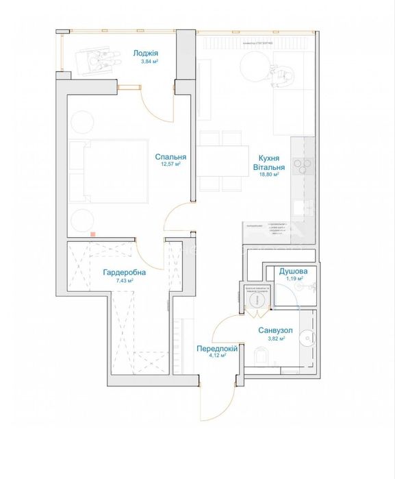 1к квартира 51м² | Авторський ремонт | ЖК City Hub