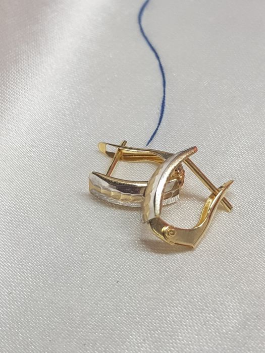 Złote kolczyki angielskie zapięcie złoto 585