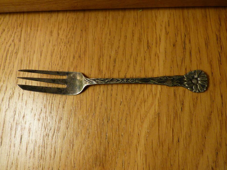 stary srebrny ozdobny widelczyk ,widelec Retro Vintage + nóż i widelec
