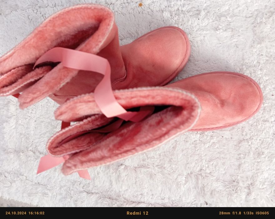 Różowe botki- misie