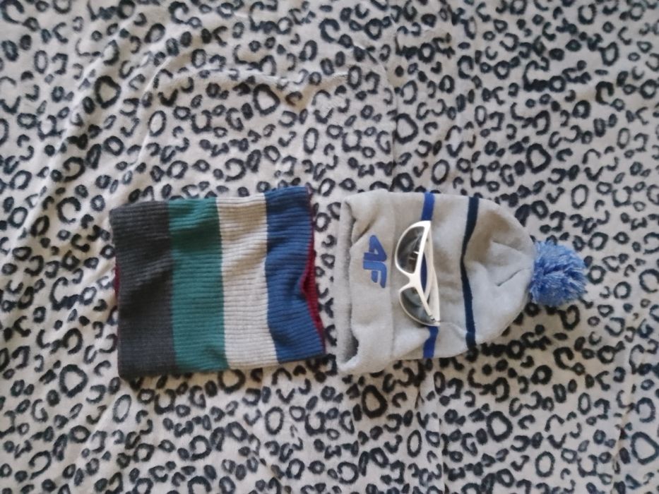Czapka męska +szalik + okulary