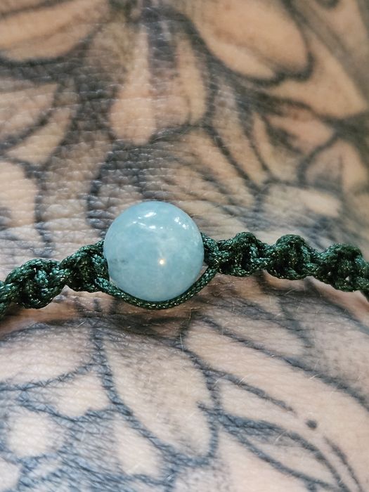 Bransoletka makrama handmade chalcedon kamień naturalny