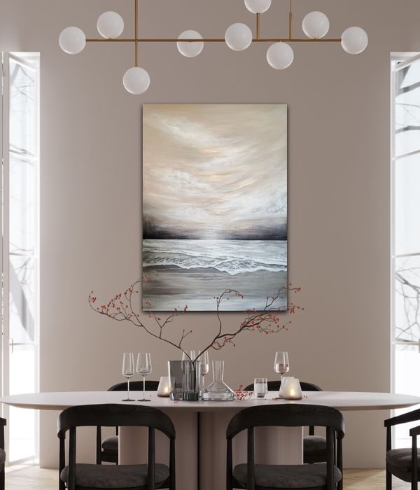 Obraz 100 x 70 cm ręcznie malowany nowoczesna abstrakcja ze złotem