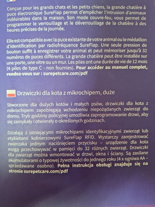 SureFlap Microchip Pet Door drzwiczki SUR101