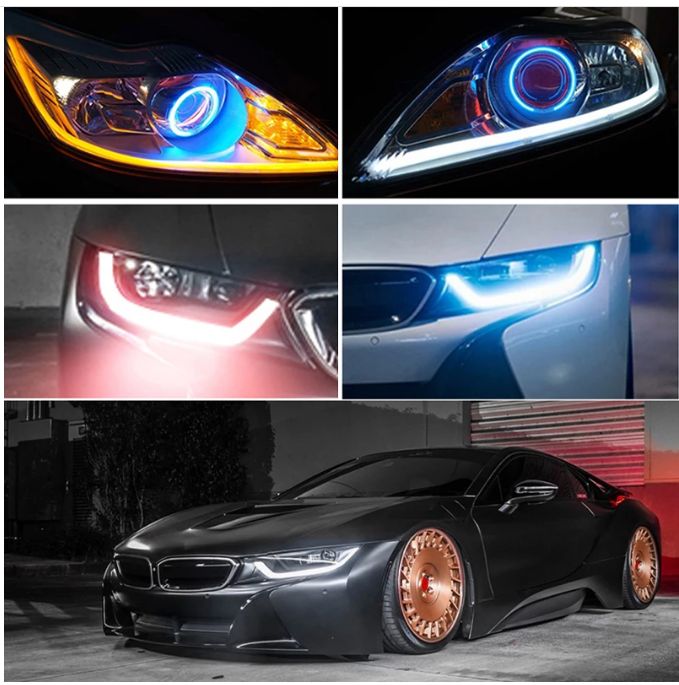 Качественные Гибкие Ходовые Огни с функцией поворота Led ДХО Неон Лед