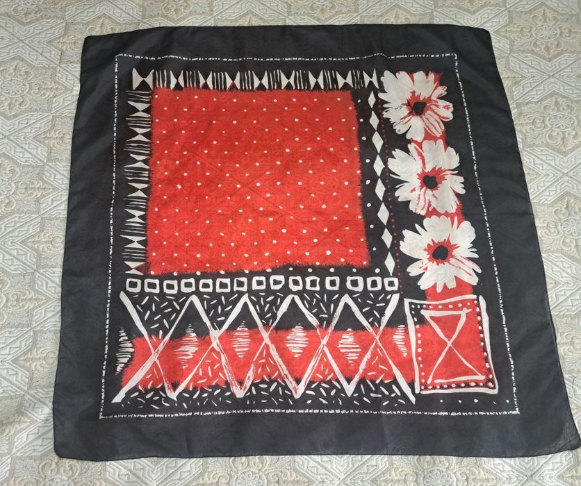 Платок великий 100% silk.  Квіти.