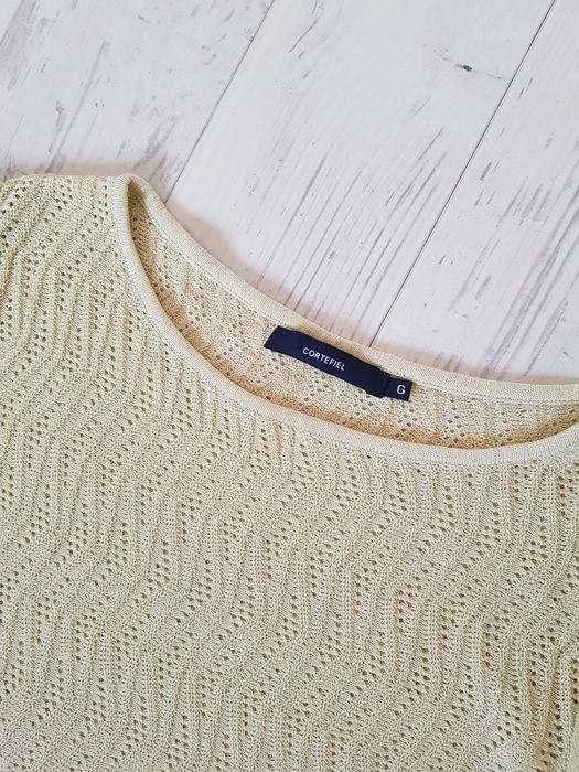 Jasny oliwkowy asymetryczny swetr rozm. S