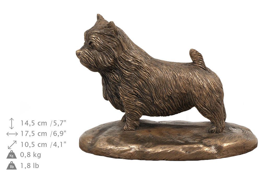 Norwich Terrier drewniana urna niska z podobizną Art-Dog