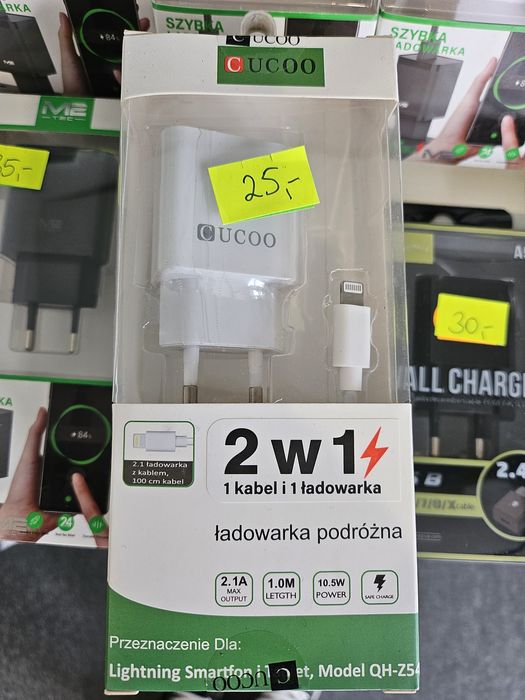 Ładowarka podróżna 2 w 1 USB- iPhone