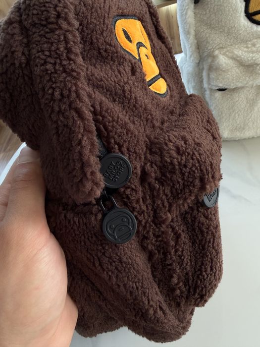 Рюкзак Baby Milo Bape Fleece Backpack A Bathing Ape Brown / Whit — zdjęcie 4