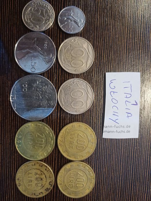 Monety włoskie liry komplet