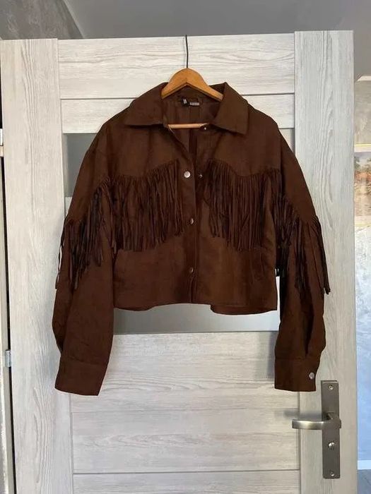 Kurtka z frędzlami brązowa H&M
