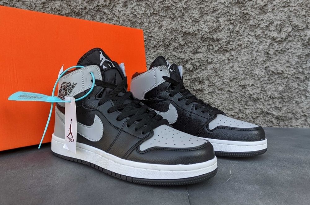 Кросівки високі чоловічі демісезонні чорні з сірим