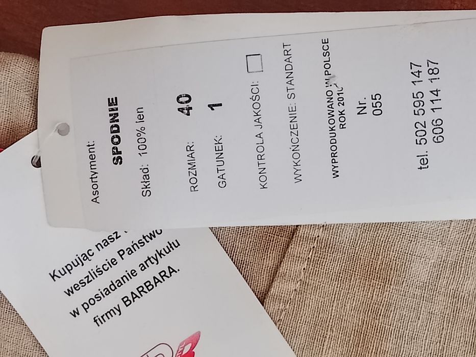 100% len Spodnie damskie r M Nowe z metką spr wymiary