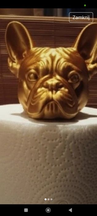 Stojak na ręcznik papierowy lub papier toaletowy buldog francuski