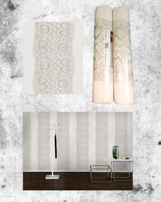 Tapeta ścienna winylowa fizelinowa Ornament Rasch Biała Złota Barbara