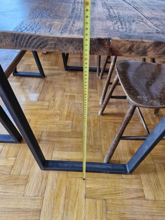 Stół Drewnniany ławka i ława loft industrial