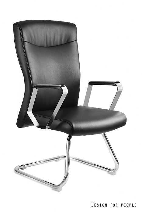 Fotel biurowy, na płozie konferencyjne EKO-SKÓRA ADELLA | WYPRZEDAŻ