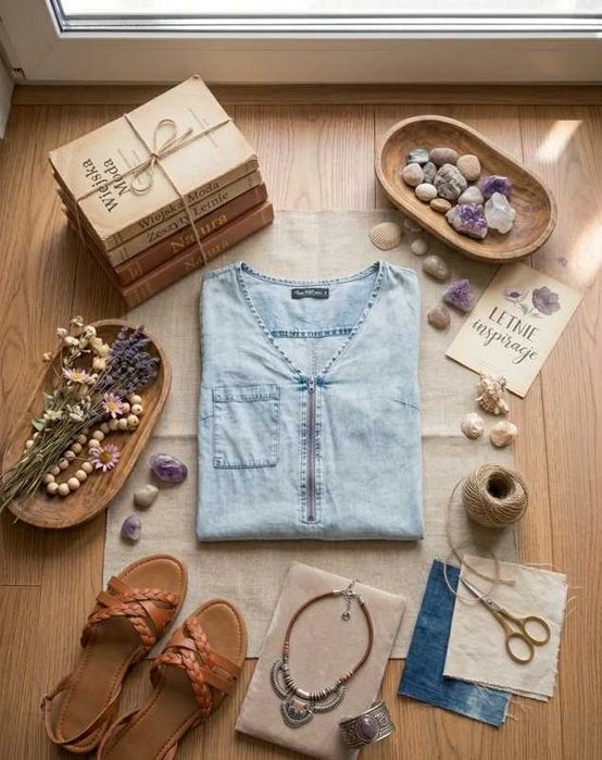 Jeansowa Sukienka House – Efekt Acid Wash | Rozmiar S