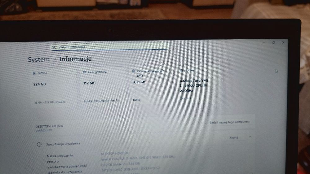 Laptop Lenovo T440-I7 4generacja.