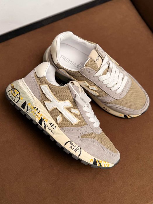 Кросівки Premiata Mick Beige Grey White / кроси Преміата Мік бежеві