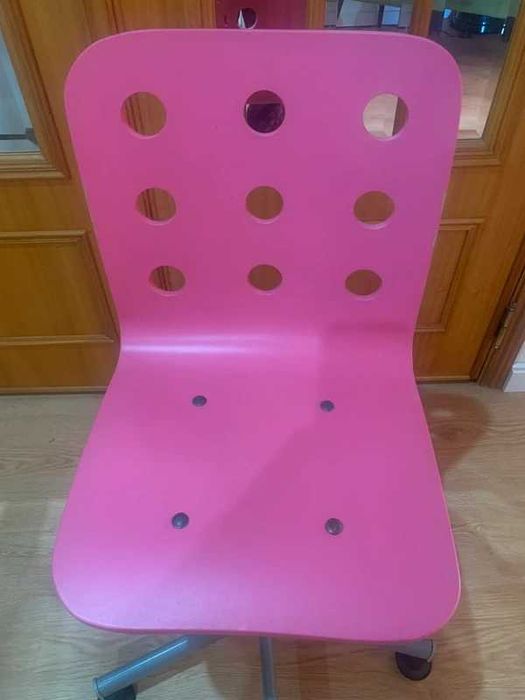 Cadeira rosa escritório criança ajustável Ikea