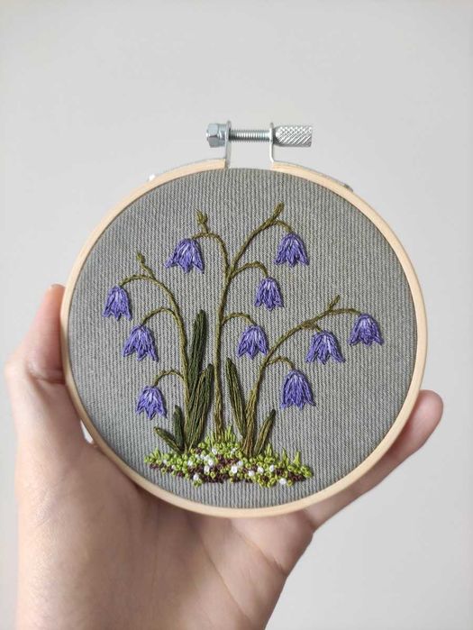 Haft kwiaty dzwonki bluebell bluebells spring