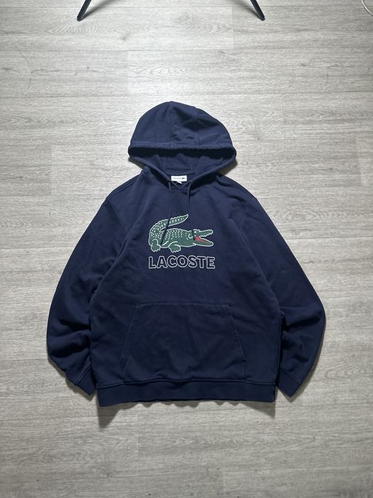 Худі Lacoste синє велике лого