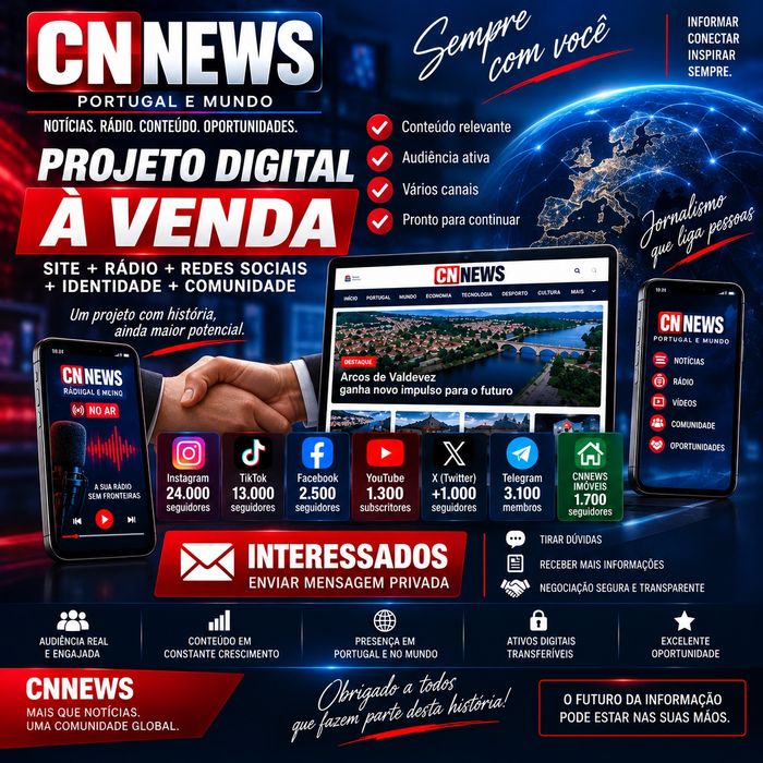 CNNEWS — Projeto Digital de Comunicação à Venda | Jornal + Rádio 24H + Redes Sociais